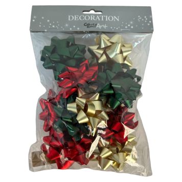 ROSETT OLIKA STORLEKAR RÖD/GRÖN/GULD 12-PACK