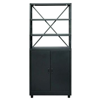 FÖRVARINGSSKÅP MED HYLLA 176X11X43CM SVART