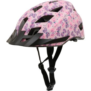 CYKELHJÄLM URBAN LED BARN 48-54CM S ROSA/FJÄRILAR