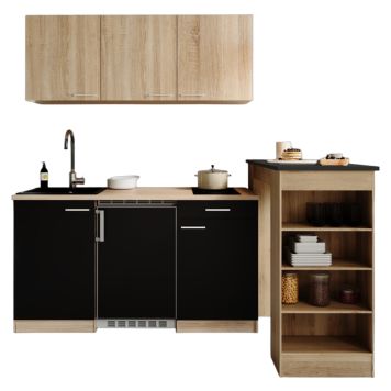 KÖK MED BARBORD RESPEKTA INGRID KB150ESSESB SVART/EK 150CM