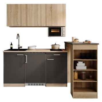 KÖK MED BARBORD RESPEKTA INGRID KB150ESGESMB GRÅ/EK 150CM
