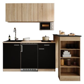KÖK MED BARBORD RESPEKTA INGRID KB150ESSESMB SVART/EK 150CM