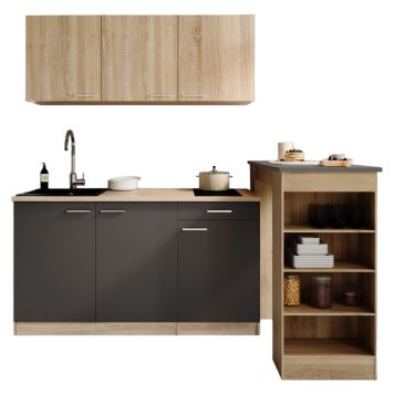 KÖK MED BARBORD RESPEKTA INGRID KB150ESGESOKB GRÅ/EK 150CM