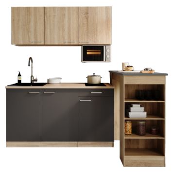 KÖK MED BARBORD RESPEKTA INGRID KB150ESGESOKMB GRÅ/EK 150CM