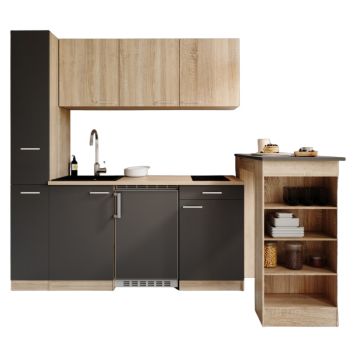 KÖK MED BARBORD RESPEKTA INGRID KB180ESGESM2B GRÅ/EK 180CM