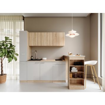 KÖK MED BARBORD RESPEKTA INGRID KB180ESWESOK2B VIT/EK 180CM