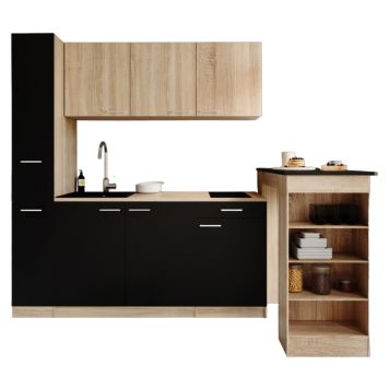 KÖK MED BARBORD RESPEKTA INGRID KB180ESSESOK2B SVART/EK 180CM