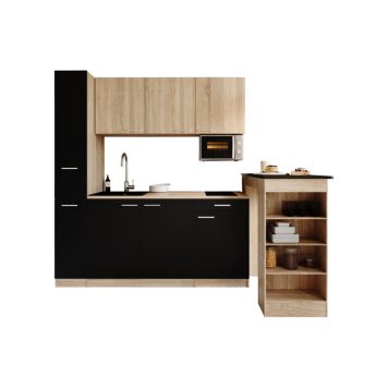 KÖK MED BARBORD RESPEKTA INGRID KB180ESSESOKM2B SVART/EK 180CM