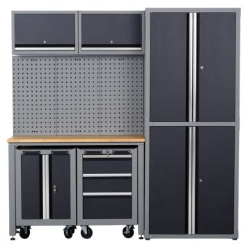 VERKSTADSSKÅP PROBUILDER SKÅP 189,5CM SVART/GRÅ 