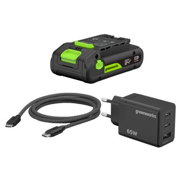 BATTERIKIT GREENWORKS K2S2BEAA1 POWERALL 65W 24V 2,0AH