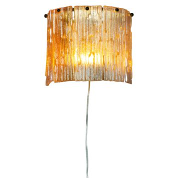 VÄGGLAMPA ANETA LIGHTING ABELONE E27 AMBER/SVART