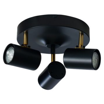 TAKSPOTLIGHT ANETA LIGHTING FRODO RUND 3xGU10 SVART/MÄSSING