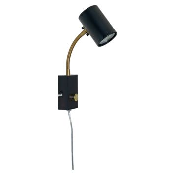 VÄGGLAMPA ANETA LIGHTING FRODO GU10 SVART/MÄSSING