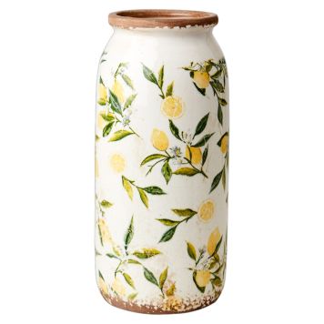 VAS AFFARI LEMONA 14X31CM VIT/GRÖN/GUL