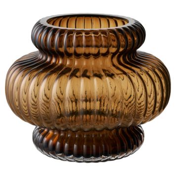 VAS HOUSE NORDIC BLOWN GLAS RÖKT BRUN Ø20X16CM