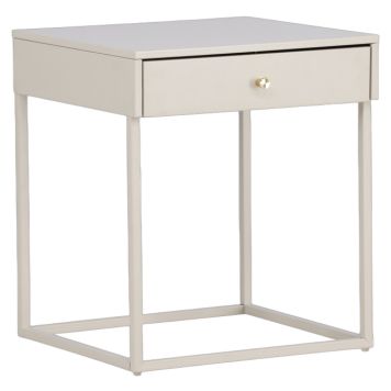 SIDOBORD VENTURE HOME BAKAL STÅL 43X50CM  BEIGE