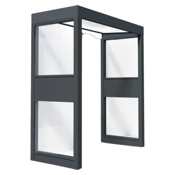 ENTRÉTAK CANOPIA SOPHIA MED SIDOVÄGGAR OPAL GLAS 2,15M GRÅ