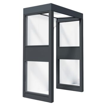 ENTRÉTAK CANOPIA SOPHIA MED SIDOVÄGGAR OPAL GLAS 1,6M GRÅ