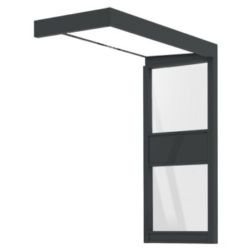 ENTRÉTAK CANOPIA SOPHIA MED SIDOVÄGG OPAL GLAS 2,15M GRÅ