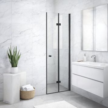 DUSCHVÄGG TWICE HÖGER 120CM SVART 