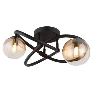 TAKLAMPA GLOBO TUBERIUS MATT SVART