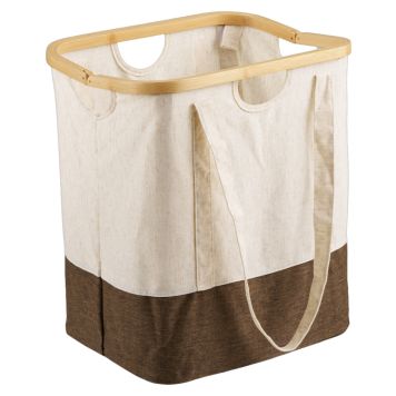 TVÄTTKORG HOUSE NORDIC NOTO OFF WHITE/BROWN 40X45CM