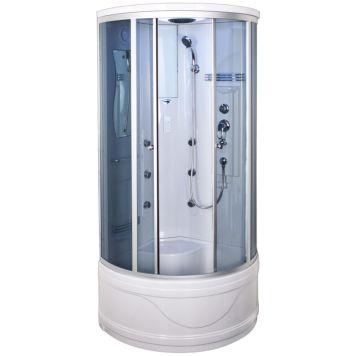 DUSCHKABIN ARROW 6007 MED HÖGT KAR TONAT GLAS VIT 90X90CM 