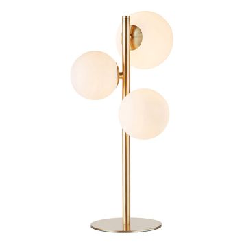 BORDSLAMPA MARKSLÖJD BRONX MÄSSING/VIT