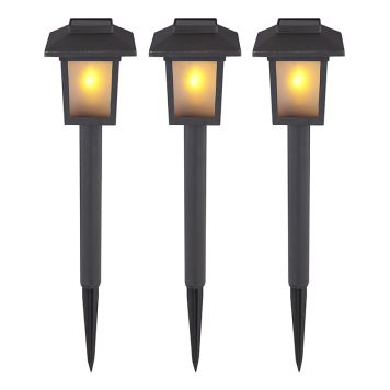 SOLCELLSLAMPA GLOBO SPJUT 3-PACK SVART 