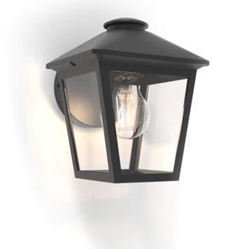 VÄGGLAMPA LUTEC ZAGO SVART IP44 E27 40W