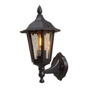 VÄGGLAMPA KONSTSMIDE FIRENZE SVART IP43