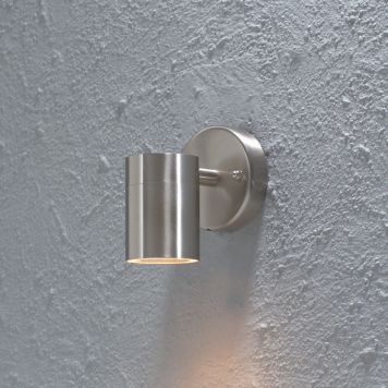 VÄGGLAMPA KONSTSMIDE MODENA NED ROSTFRITT STÅL IP44