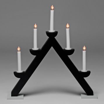 ADVENTSLJUSSTAKE KONSTSMIDE 5L TRÄ SVART