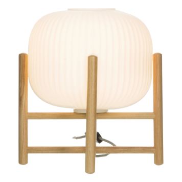 BORDSLAMPA ANETA LIGHTING VINDA Ø29CM TRÄ/VIT