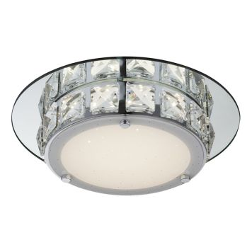 LED-PLAFOND GLOBO MED SPEGELKANT KROM