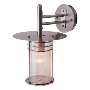 VÄGGLAMPA SILVERSTAR NER ROSTFRITT STÅL IP44