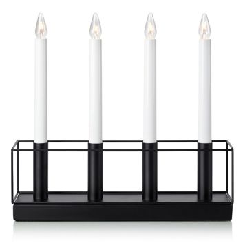 ADVENTSLJUSSTAKE MARKSLÖJD KIRUNA 4L LJUS SVART  