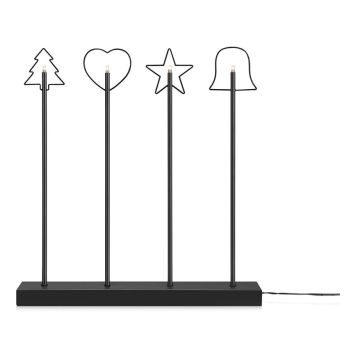 ADVENTSLJUSSTAKE MARKSLÖJD GINGER 4L SVART   