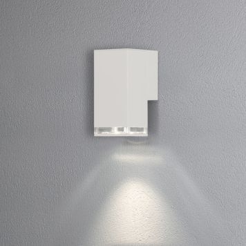 VÄGGLAMPA KONSTSMIDE ANTARES NED VIT IP44