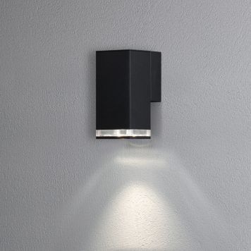 VÄGGLAMPA KONSTSMIDE ANTARES NED SVART IP44