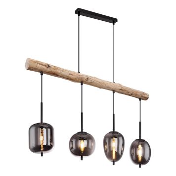 TAKLAMPA GLOBO BLACKY 4 TRÄ/SVART  