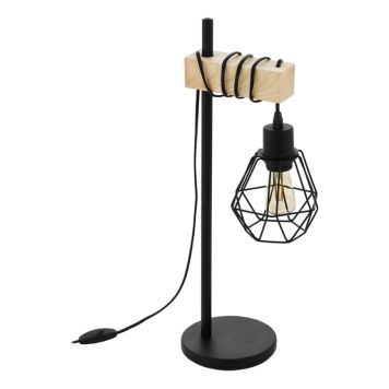 BORDSLAMPA EGLO TOWNSHEND 5 TRÄ/SVART