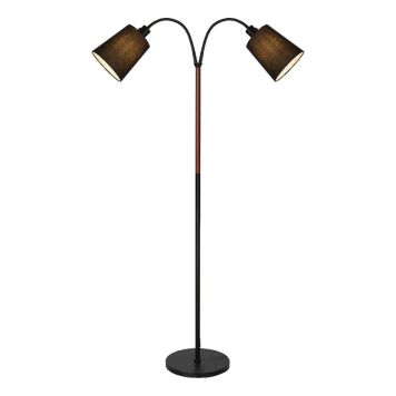 LJUSDAL GOLVLAMPA 2-ARM SVART/VALNÖT, IN