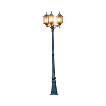 LYKTSTOLPE KONSTSMIDE MILANO SILVER/SVART 3X75W E27 IP43