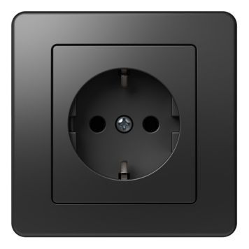 VÄGGUTTAG TEM SCHUKO 2P+E 16A SVART