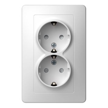 VÄGGUTTAG TEM SCHUKO 2P+E 2-VÄGS VIT