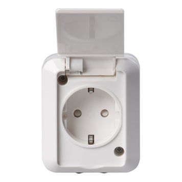 VÄGGUTTAG 1-VÄG JORDAD IP55 UTANPÅLIGGANDE