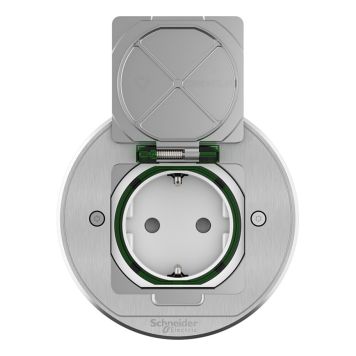 GOLVUTTAG SCHNEIDER ELECTRIC UNICA SYSTEM+ RUND XS GRÅ