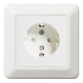 VÄGGUTTAG ELKO 1-VÄG JORD 16A 250V IP20 FJÄLLVIT