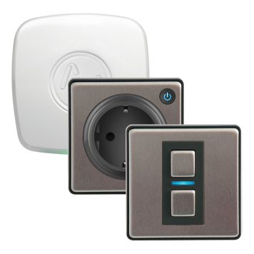 STARTKIT LIGHTWAVE LINK PLUS DIMMER OCH VÄGGUTTAG STÅL
